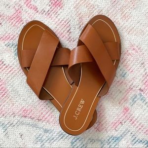 J.Crew Cypress Sandals in Cognac Leather